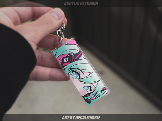 miku peeks - Keychain Version